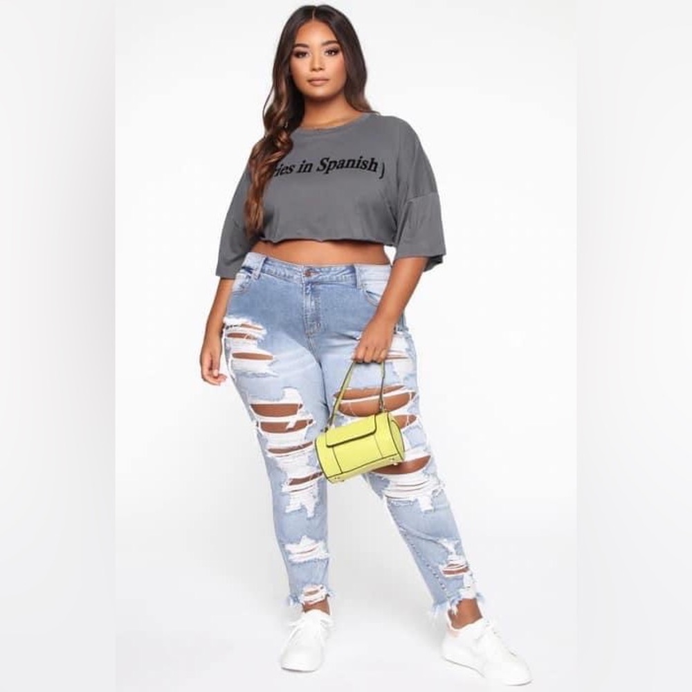 Fashion Nova Ripped Skinny Jeans Size 14 Plus